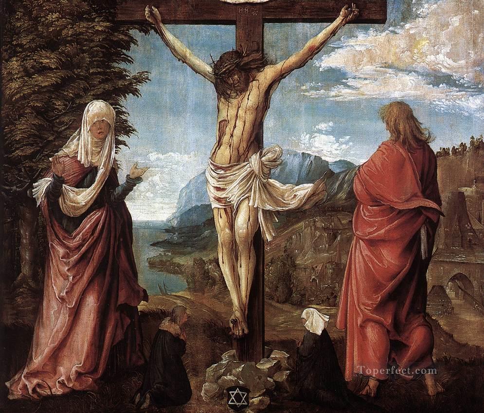 Christ en croix entre Marie et St Jean flamande religieuse Denis van Alsloot Peintures à l'huile